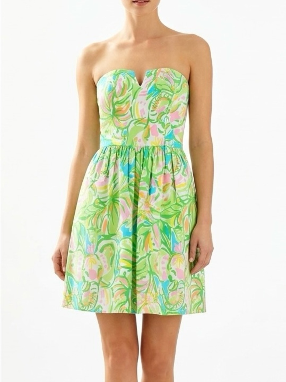 Lilly Pulitzer Richelle Strapless Tie Back Dress Shorely Blue Mojo Resortwear